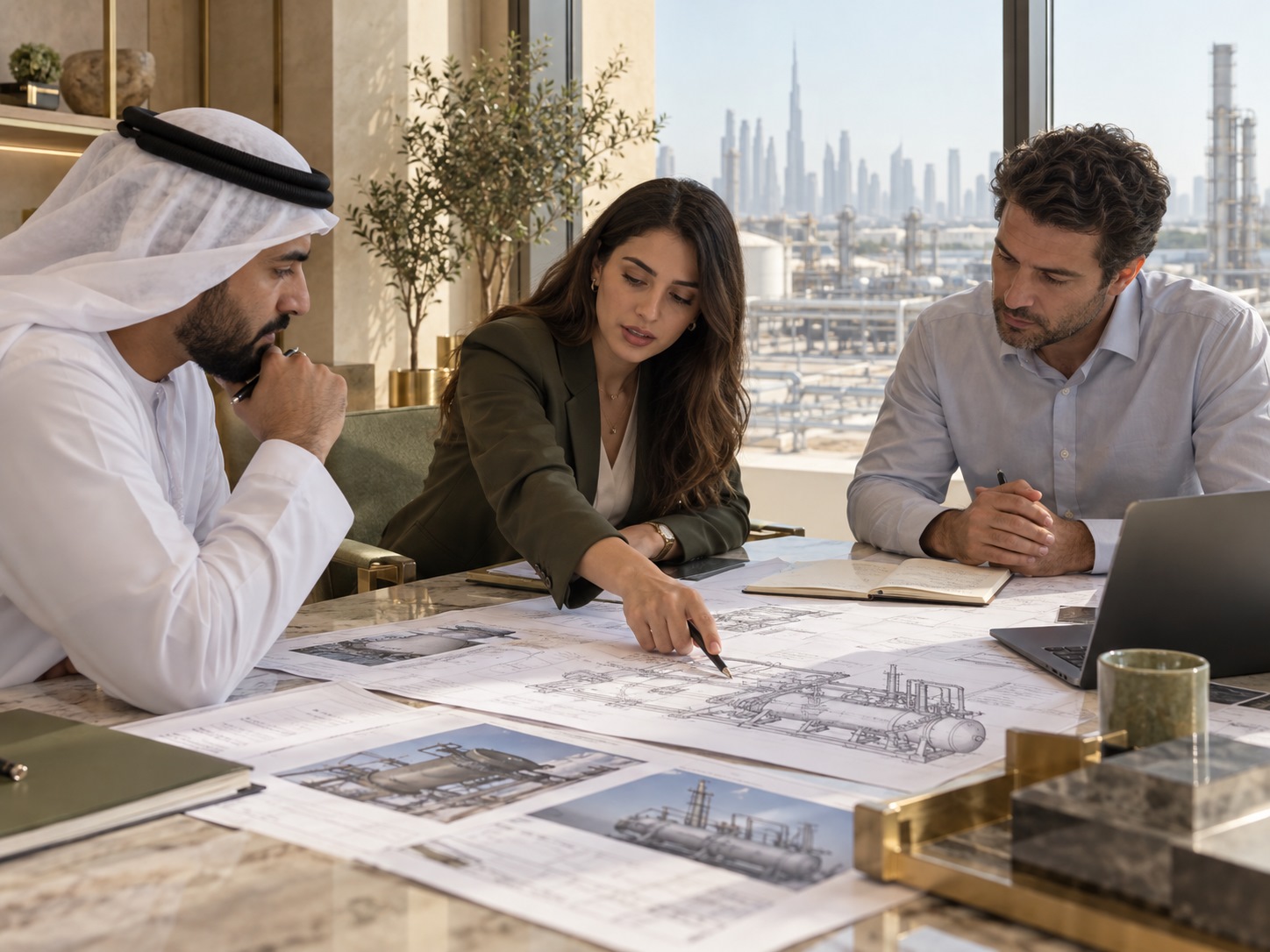 Energy project team discussing requirements